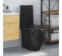 Vidaxl Ceramic Toilet Back Water Flow Black