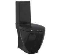 Vidaxl Ceramic Toilet Back Water Flow Black