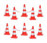 vidaXL Chain Cone Set with 10 m Chain Red and white Road Traffic Sign Set
