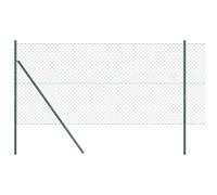 vidaXL Chain Fence with 7 Posts 1.2x10 m Galvanized Steel Green