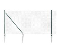 vidaXL Chain Link Fence 10 x 1.2 m, Green, Galvanised Steel with Powder Finish, UV Resistant, Outdoor Thought, Strong Design with 40 x 40 mm Mesh.