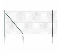 vidaXL Chain Link Fence 10 x 1.2 m, Green, Galvanised Steel with Powder Finish, UV Resistant, Outdoor Thought, Strong Design with 40 x 40 mm Mesh.