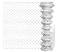 vidaXL Chain Link Fence Galvanised Steel 25x0.8 m Silver, Silver