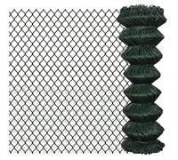 vidaXL Chain Link Fence Garden Patio Outdoor Lawn Yard Terrace Balcony Backyard Wire Mesh Border Hardware Barrier Fence Panel Steel 4.1'x49.2' Green