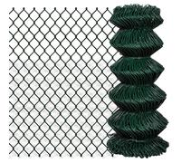vidaXL Chain Link Fence Panel 0.8x15m - Green PVC-Coated Steel, Weatherproof & UV