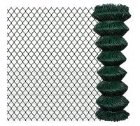 vidaXL Chain Link Fence - Steel, Green PVC Coated 1.25x15 m - Perimeter, Maintenance-Free