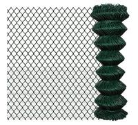vidaXL PVC-Coated Chain Link Fence 1.25m x 25m (Green) 60x60mm Mesh, 2.6mm Wire, UV/Weather Resistant - Code 140350