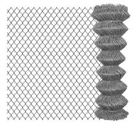 vidaXL Chain Link Fence – Outdoor Garden Mesh Barrier 15m x 1.25m Grey PVC-Coated Steel