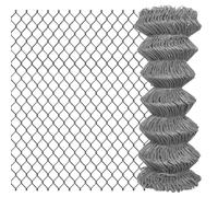 vidaXL Ourdoor Garden Chain Link Fence Fencing Screen Mesh Barrier Steel Grey