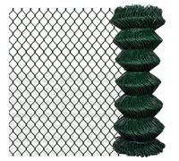 vidaXL Chain Link Fence Steel 1x25 m Green