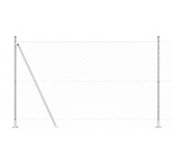 vidaXL Chain link fence with 7 flail posts 1.4x10m Galvanized Steel
