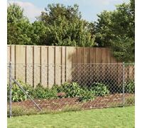 vidaXL Chain Link Fence with Flange Silver 0.8x25 m