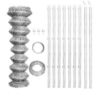 Galvanised Chain Link Fence 15 x 1 m with Posts