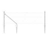 vidaXL Chain Link Fence with Posts Silver 0.8 x 25 m Steel, Garden and Terrace, Durable Steel Fence Panel Set, Outdoor Enclosure, Backyard Barrier, Privacy, Yard Divider