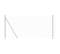 vidaXL Chain Link Fence with Posts Silver 1 x 10 m Steel, Garden and Terrace, Durable Steel Fence Panel Set, Outdoor Enclosure, Backyard Barrier, Privacy, Yard Divider