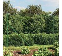 vidaXL Chain Link Fence with Spike Anchors Green 1.4x10 m