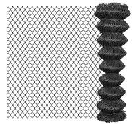 'vidaXL Chain Link Fencing - Weather and UV Resistant Grey PVC-Coated Steel Fence for Garden or Commercial Property - 15x1.5 m