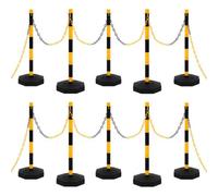 vidaXL Chain Post Set with 10 m Plastic Chain