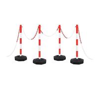 vidaXL Chain Post Set with 10 m Plastic Chain - Economical, Highly Visible, and Stable Solution for Restricting Areas in Car Parks, Warehouses, and Public Spaces