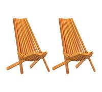 vidaXL Chair 2 pcs Brown 69 x 56 x 84 cm Solid Acacia Wood, Garden and Terrace,