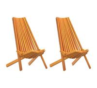 vidaXL Chair 2 pcs Brown 69 x 56 x 84 cm Solid Acacia Wood, Garden and Terrace,