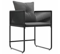 Garden chairs 4pc black anthracite poly rattan 50.5x53.5x63.5 cm set x4 cushions