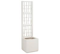 vidaXL chalk white garden planter - outdoor pot - 38l capacity - polypropylene material - square shape - enhances garden decor - 36x36x140 cm - easy assembly