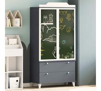 Chalkboard Wardrobe with Drawer with Shelf Engineered wood Furniture vidaXL