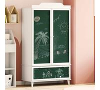 vidaXL Chalkboard Wardrobe with Drawer ROROS White 90 x 45 x 165 cm