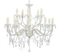 vidaXL Chandelier 2-layer White 15 x E14 Bulbs