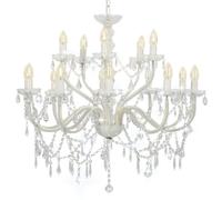 vidaXL Chandelier 2-layer White 15xE14 Bulbs Hanging Lamp Pendant Lighting