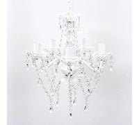 vidaXL Crystal Light 5 Bulbs Transparent Chandelier Ceiling Lighting Fixture