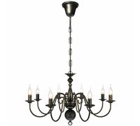 vidaXL Chandelier 8xE14 Bulbs Antique Black Metal Pendant Lamp Ceiling Light
