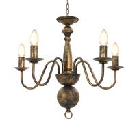 vidaXL Chandelier Antique Black 5xE14 Bulbs Hanging Lamp Pendant Lighting