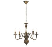 vidaXL Chandelier Antique Black 5 x E14 Bulbs