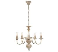 vidaXL Chandelier Antique White 5 x E14 Bulbs