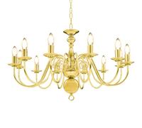 vidaXL Chandelier Golden 12x E14 Bulbs Ceiling Lamp Pendant Light Bedroom