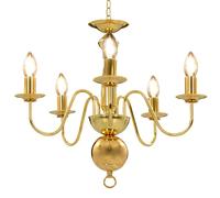 vidaXL Chandelier Golden 5 x E14 Bulbs