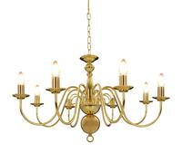 vidaXL Chandelier Golden 8 x E14 Bulbs