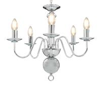 vidaXL Chandelier Silver 5xE14 Bulbs Ceiling Pendant Lamp Living Room Light