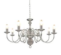 vidaXL Chandelier Silver 8xE14 Bulbs Ceiling Pendant Lamp Living Room Light