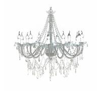 vidaXL Stunning Chandelier with 1600 Crystal Embellishments and 12 Flames- Metal and Glass Construction for Office or Living Room