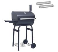 vidaXL Charcoal Barbecue 75 x 48 x 120 cm Silver