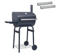 vidaXL Charcoal Barbecue 75 x 48 x 120 cm Silver