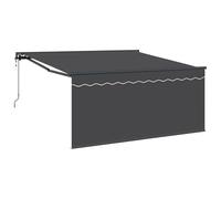 vidaXL Charcoal Electric Retractable Blind 300 x 250 cm Made of Fabric and Metal, UV and Water Resistant, Wall Mounted, Comes with Remote Control, Super Modern Design, Perfect for