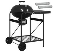 vidaXL Charcoal Grill with Smoker Tubes 91 x 71 x 107 cm Steel Black, Modern Cha