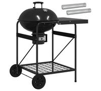 vidaXL Charcoal Grill with Smoker Tubes 91 x 71 x 107 cm Steel Black, Modern Out
