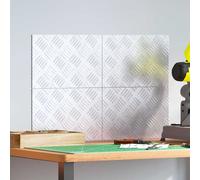 vidaXL Checker Plates 4 pcs Silver 30 x 20 cm Aluminium