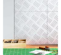 vidaXL Checker Plates 4 pcs Silver 30 x 30 cm Aluminium