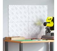 vidaXL Checker Plates 4 pcs Silver 40 x 30 cm Aluminium